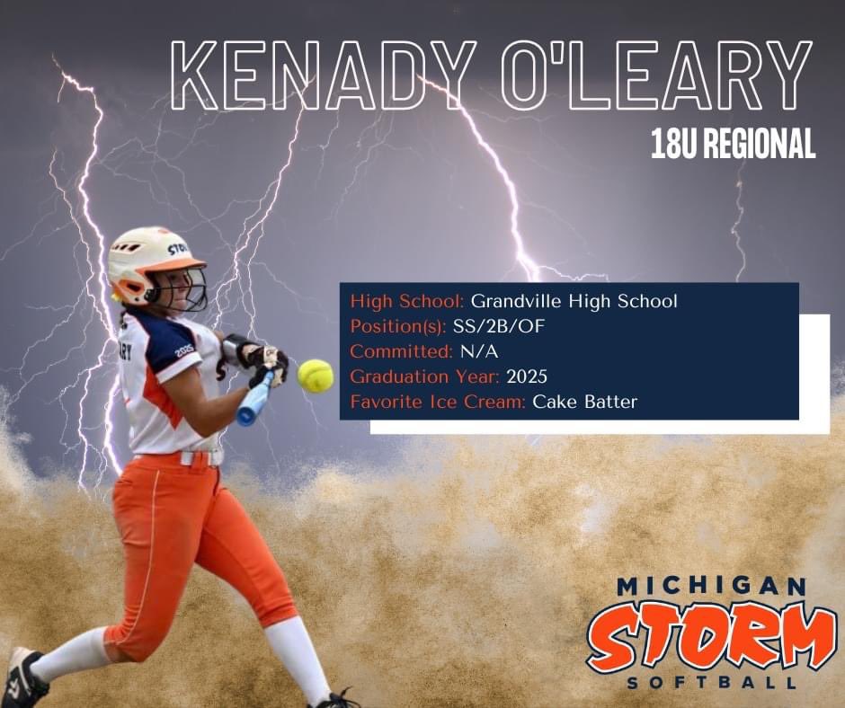 Our final 2 roster spots for MI Storm 18u Sleeman belongs to our talented 2025 players <a href="/kenadyoleary3/">Kenady O'Leary</a> and <a href="/kianna_vork/">Kianna Vork</a>! Let’s do this! <a href="/MIStormSoftball/">MI Storm Softball</a>
