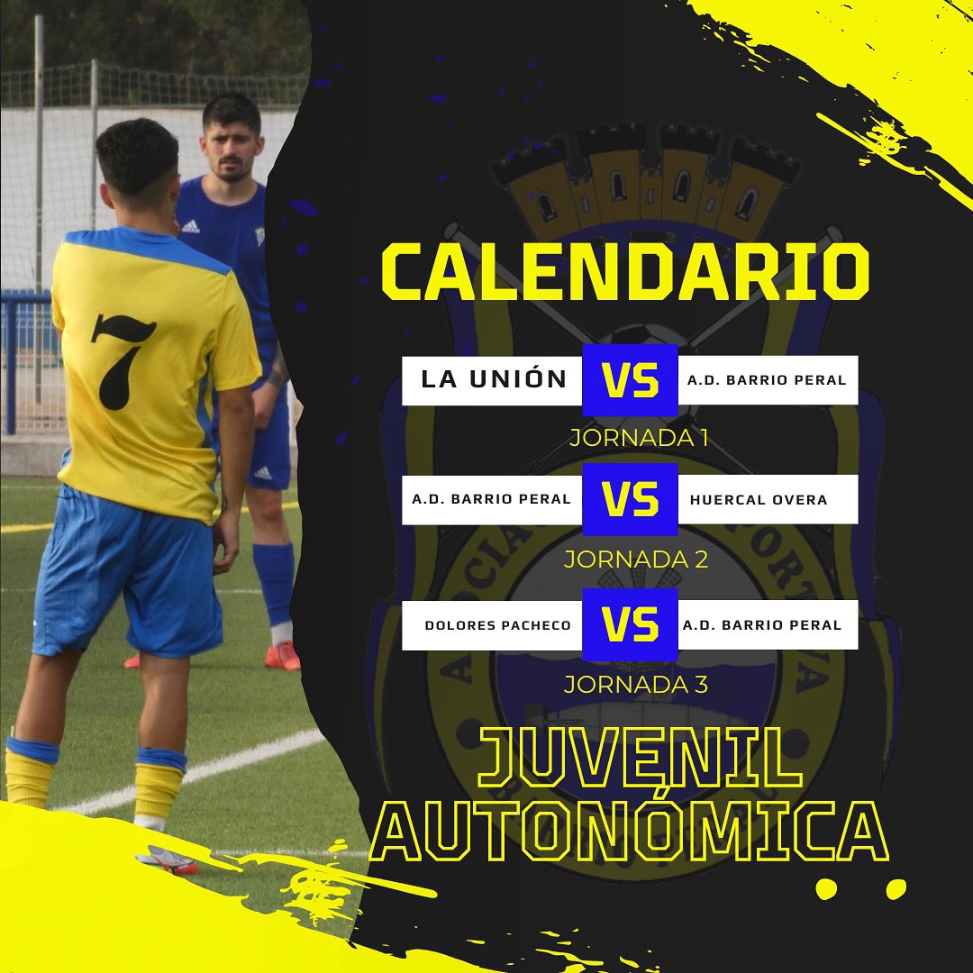 ADBarrioPeral's tweet photo. 🗣 OFICIAL 🚨 ||
📝 TOMA NOTA!!! Estos son nuestros primeros 3 rivales en la categoría #JuvenilAutonómica @ffrm_es 🔥.
✅ Ya estamos preparándonos para el inicio de este ilusionante año 🙌🏼.
👉🏼 #LaUnion , #HuercalOvera y #DoloresPacheco , en ese órden 🤪.
#ForzaBarrio 💛💙 https://t.co/Oc3bwK049I