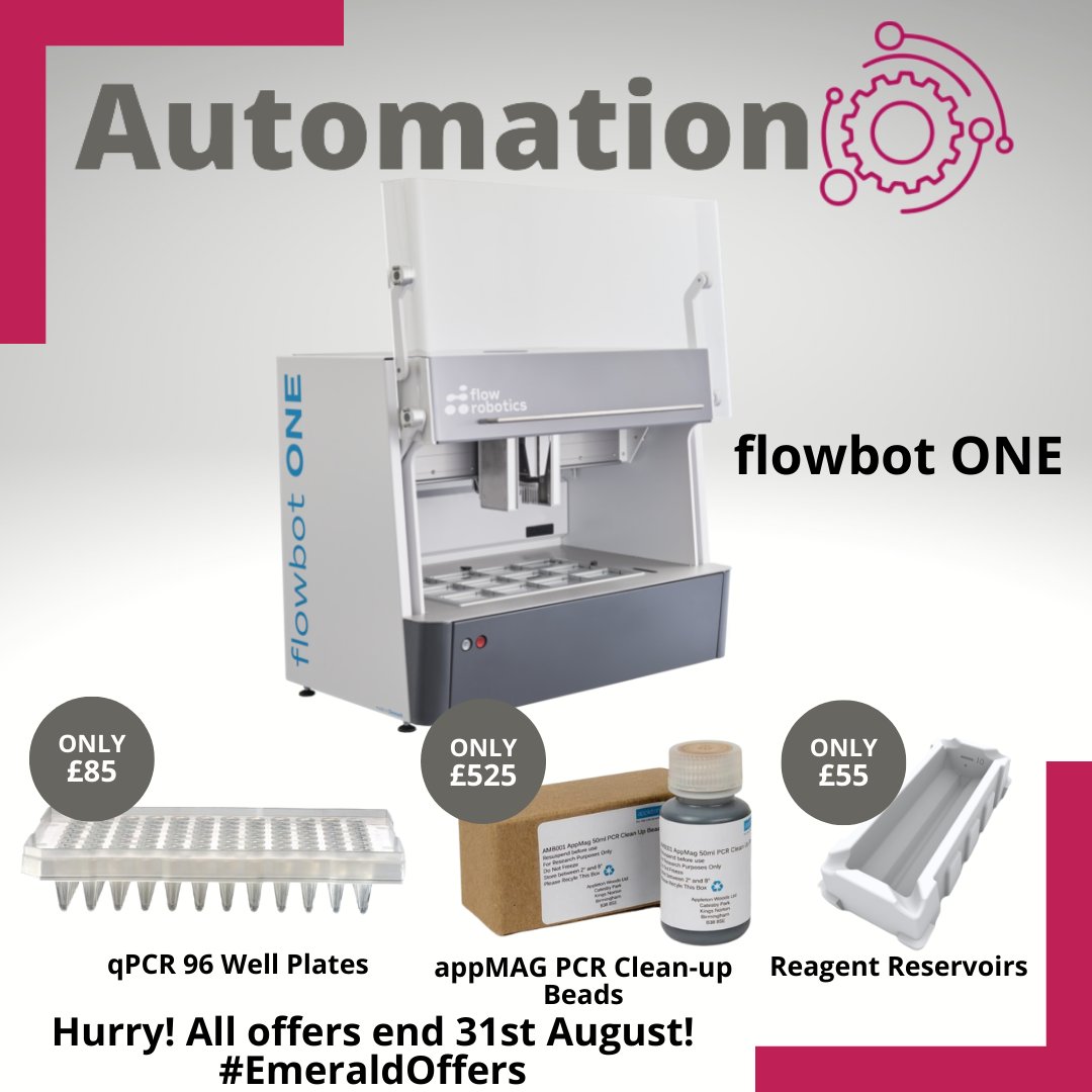 AppletonWoods's tweet photo. Last chance to grab a discount on these automation products
Click here to find out more about the flowbot ONE...
https://t.co/wJmM7iQqTZ
Hurry offers end 31st August!
#emeraldoffers #flowbotone #pipettingrobot #automation https://t.co/XV0ghYeI3E