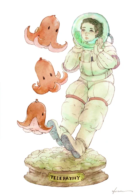 『TELEPATHY』 シャープペンシル/Photoshop/透明水彩 