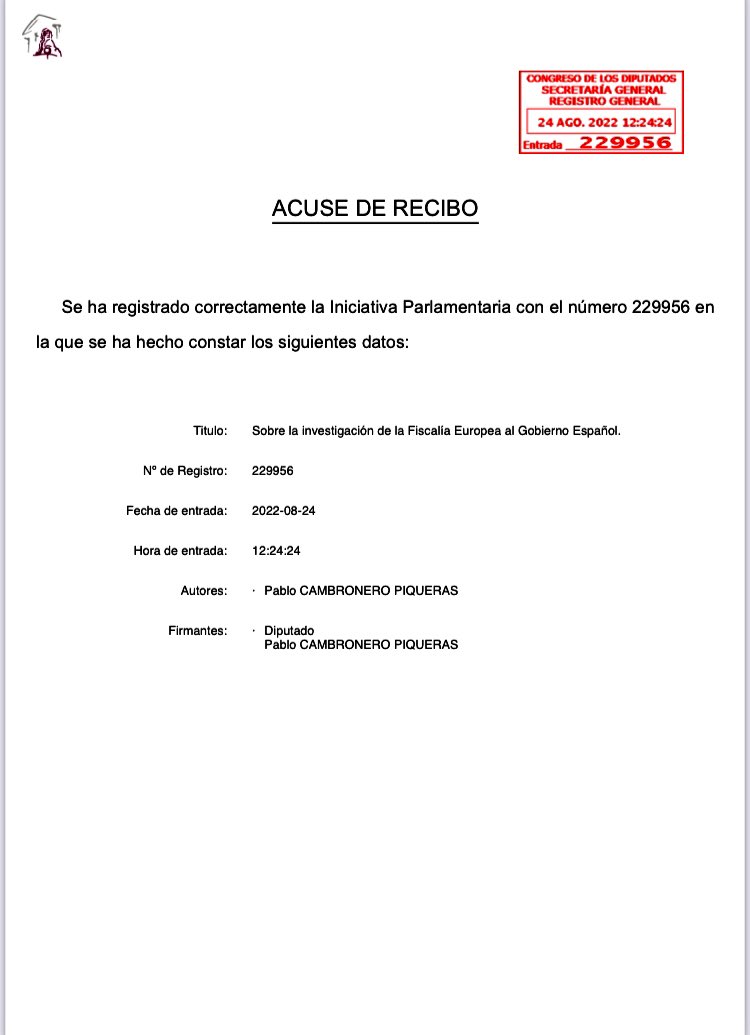 PabloCamPiq's tweet photo. 🔴 Es muy llamativo que la Fiscalía Europea investigue al Gobierno español por presuntos delitos de malversación y prevaricación en el uso de fondos europeos y esto no abra todos los telediarios.

Veamos lo que tienen que decir sobre ello. No se nos va a olvidar. https://t.co/jcDV5vkkwj
