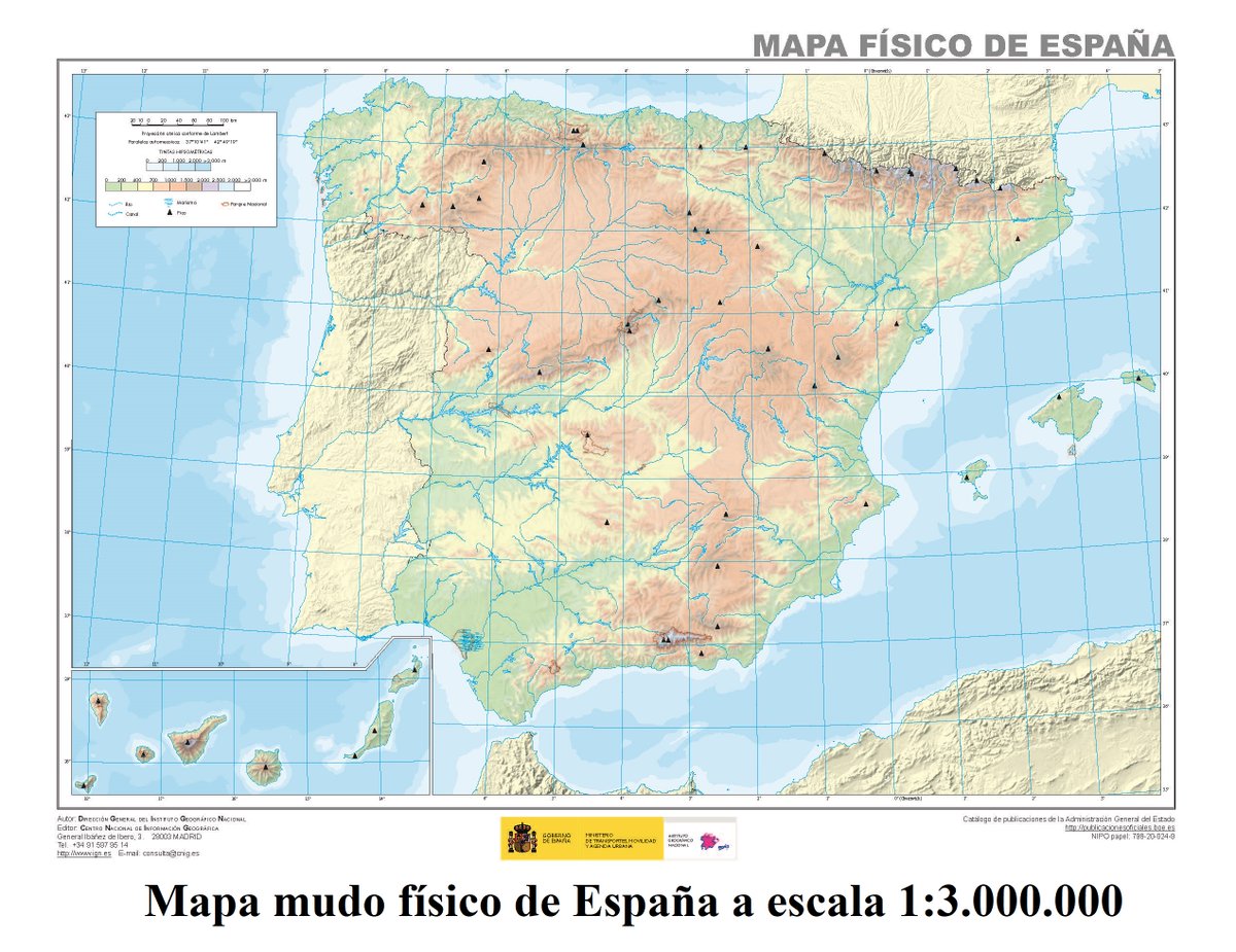 IGNSpain's tweet photo. 📢Mapa mudo físico de España a escala 1:3.000.000
👉Disponible a descarga de forma gratuita en el Centro de Descargas del CNIG en la agrupación Mapas generales edición impresa (https://t.co/tsArRLK9XS).
#IGNSpain #CNIG #mapas #mapasfísicosespaña #mapasfisicos #CentroDescargas https://t.co/6I4n4UVBO5