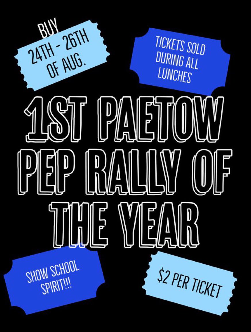 Paetow Cheer on Twitter "Get your pep rally tickets this week! https