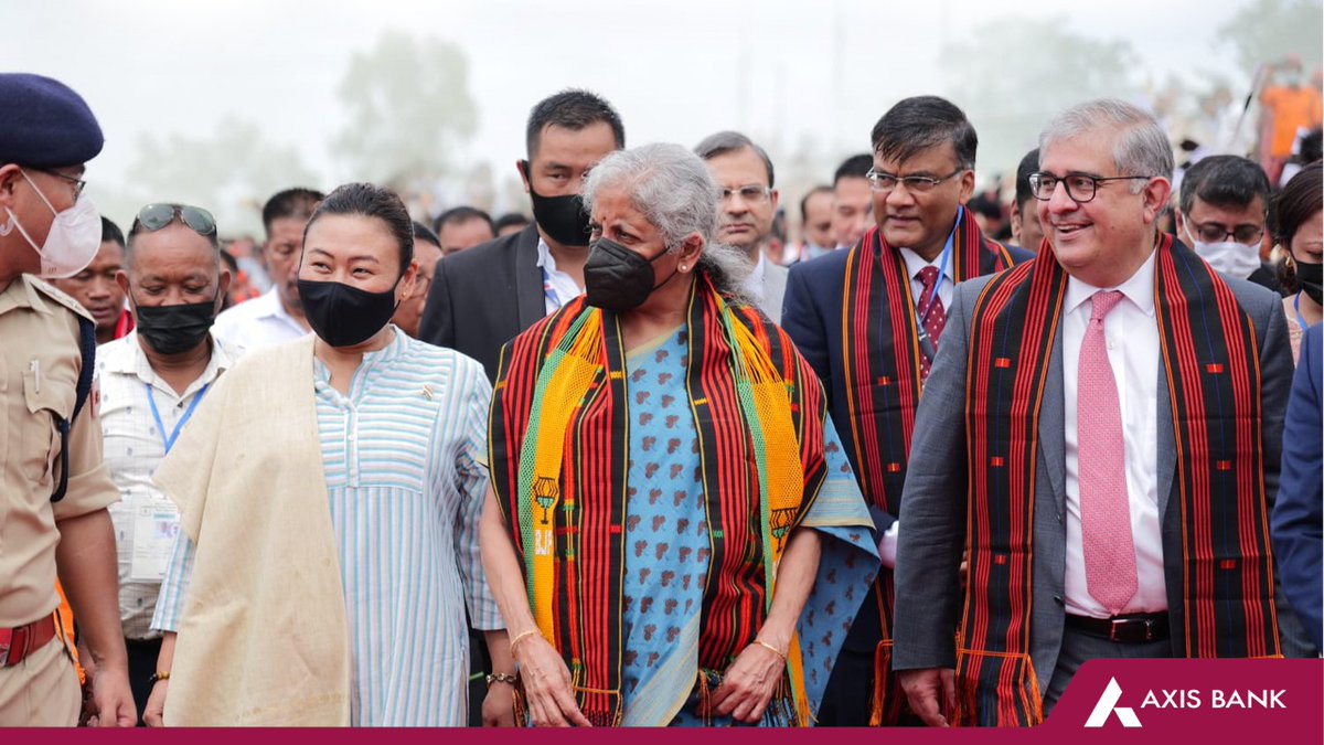 AxisBank's tweet photo. Inaugurating a branch is always special. What made it even more special this time was the presence of our Hon'ble Finance Minister, Smt. Nirmala Sitharaman, who, along with our MD, Shri. Amitabh Chaudhry, inaugurated our new branch in Nagaland’s Mon District! 
#AxisBank https://t.co/0H30B9hK5C
