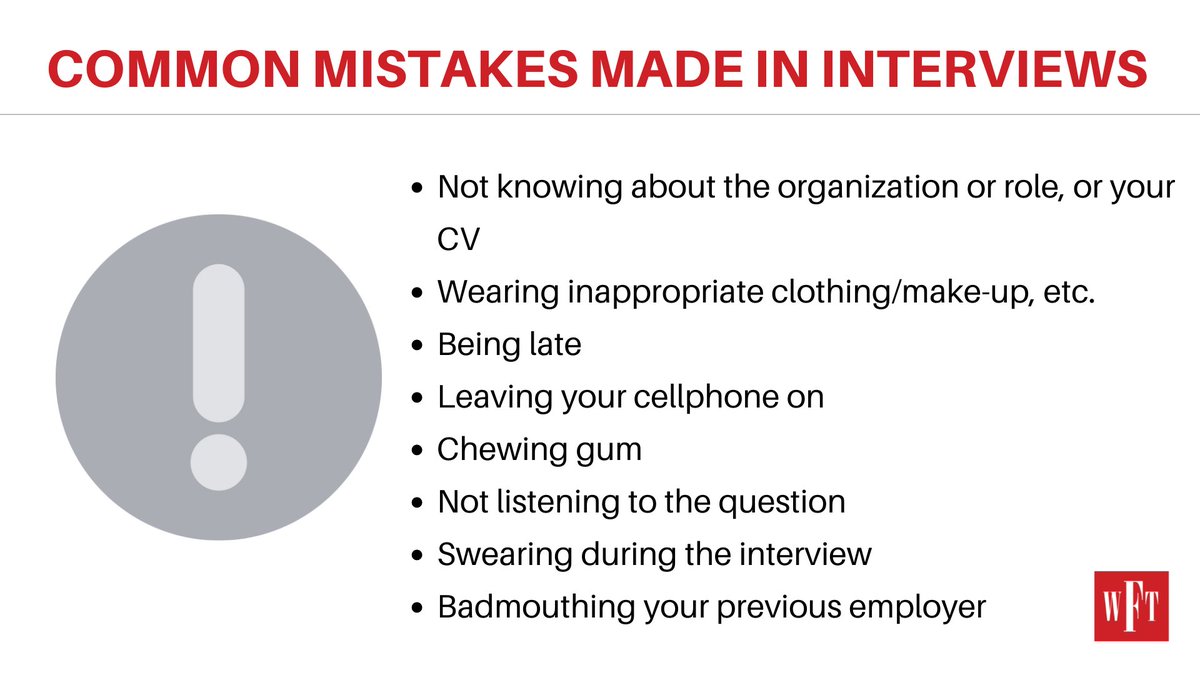 WeFindTalentSA's tweet photo. Today we look at common mistakes that get made in interviews. Avoiding these mistakes can help you make a good impression and ace the interview.

#interviewmistakes  #interviewpreparation https://t.co/aVzcAKcnf0