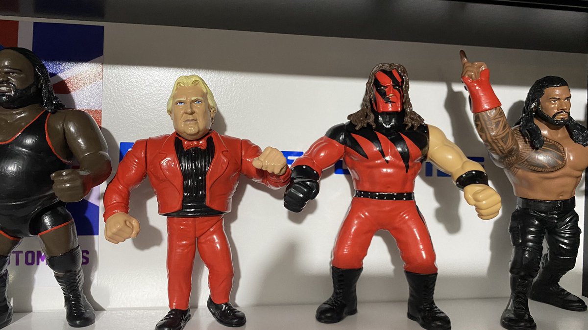 uk_wwf's tweet photo. All about the red and black today! 

Bobby and Kane finished off

Also a pic of how I get a Mattel head onto a Hasbro body, get some wood dowel and super glue it in the head hole, this gives moveable still 👍🏻

#wwe #custom #uk #figlife 

https://t.co/UwCyQvTdWM https://t.co/A6xCrApRqp