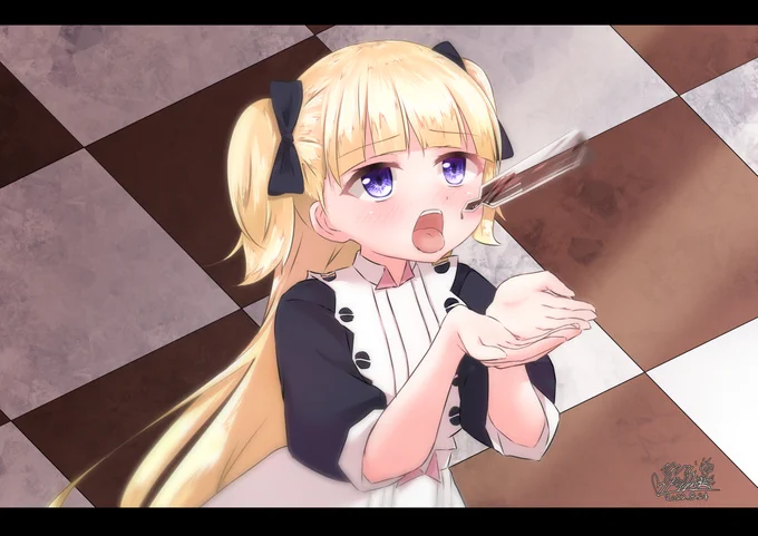 今期のアニメ「シャドーハウス」の第二話のコーヒーを飲まされるシーン!絶対ここ繰り返し観た人いる・・・w(ツリーに差分リンク張ってます!)#シャドーハウス#エミリコ 