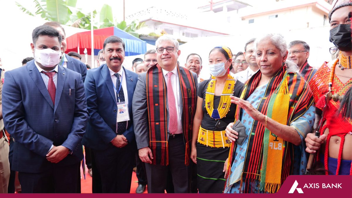 AxisBank's tweet photo. Hon’ble Smt. @nsitharamanalso inaugurated three other Axis Bank branches in Demow (Assam), Gohpur (Assam) and Madanrting (Meghalaya) virtually from Mon district of Nagaland. 
#AxisBank #NewBranch #NorthEastIndia https://t.co/8ontyLgnJA