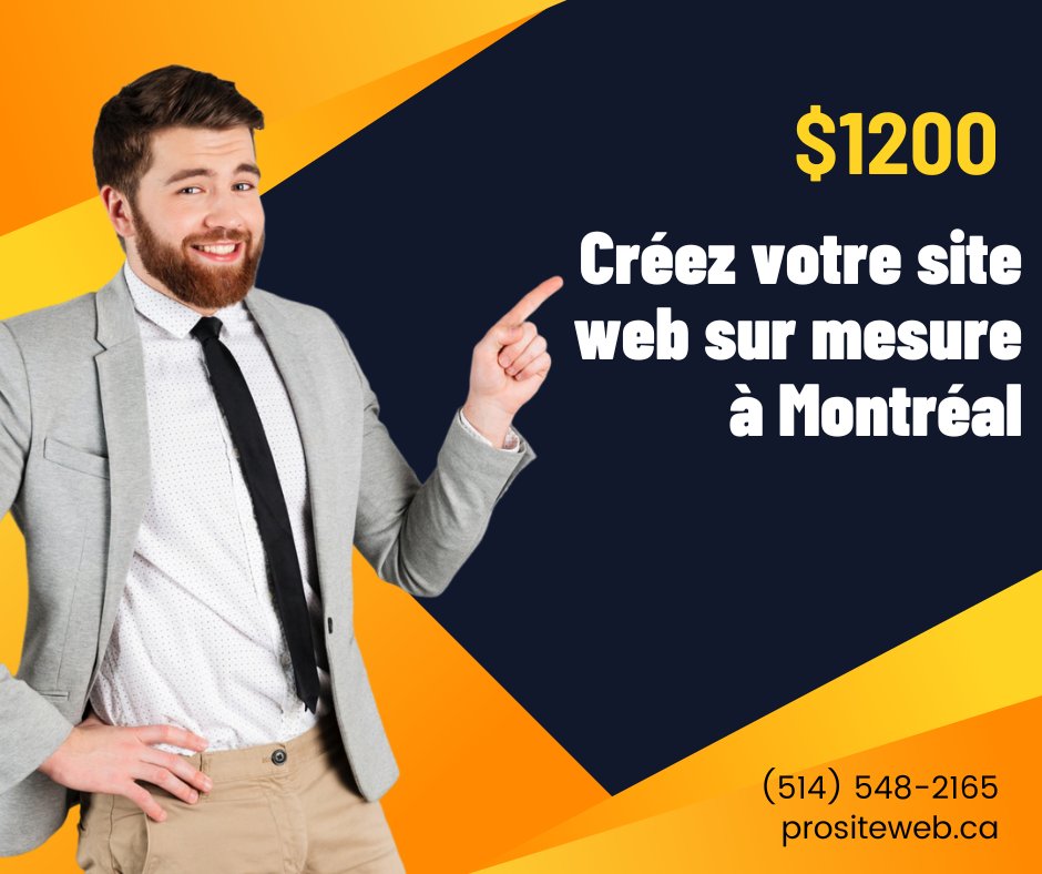 prositewebca's tweet photo. Pour une durée limitée, créez votre site web à 1200$.

Prositeweb Inc. sur #Google https://t.co/bpwuyU8I1x https://t.co/AkKMpQ9DLw