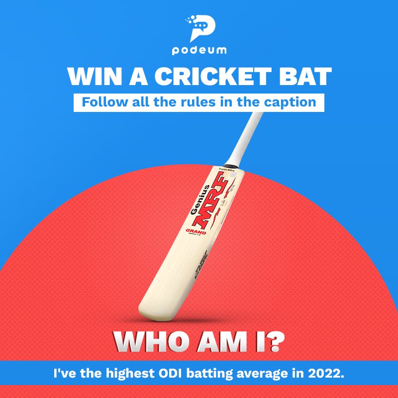 Podeumlive's tweet photo. 🎁🥳 GIVEAWAY ALERT! @Podeumlive is giving away 3️⃣ cricket bats! Follow the rules ⬇️

1️⃣ Follow @Podeumlive

2️⃣ Comment your answer &amp; tag three friends

3️⃣ Bonus points if you re-tweet this post

Winners will be announced 🔜

#GiveawayContest #ZIMvIND #TeamIndia #AsiaCup https://t.co/Sy0XMA7quk