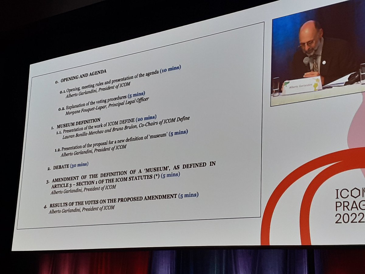 LaraWeissRPM's tweet photo. The #GeneralAssembly is on @IcomGC #ICOMPrague2022 #icom2022 #MuseumDefinition #Cipeg22 #CIPEG https://t.co/fdi8jIUDGc