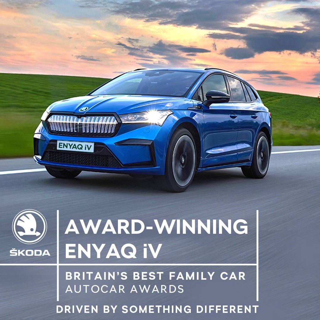 AUTOCAR'S BEST FAMILY CAR! The ŠKODA ENYAQ iV SUV has been named Best Family Car in the annual Autocar Awards.

Autocar praised the ENYAQ iV for its all-round ability and numerous family-friendly features, along with its smooth driving and practical range.

#platinumskoda #newcar
