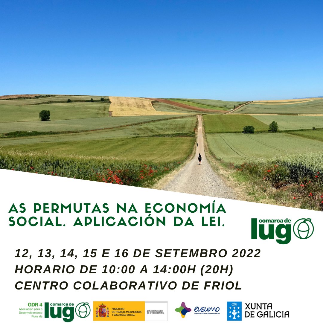 📄Consulta o programa completo do curso: AS PERMUTAS NA ECONOMÍA SOCIAL. APLICACIÓN DA LEI👇
instagram.com/p/ChmOVgqu30Z/…
✍️Inscricións: forms.gle/9fq3i3bCSPuEjG…
⚠️Prazas limitadas ata completar aforo!