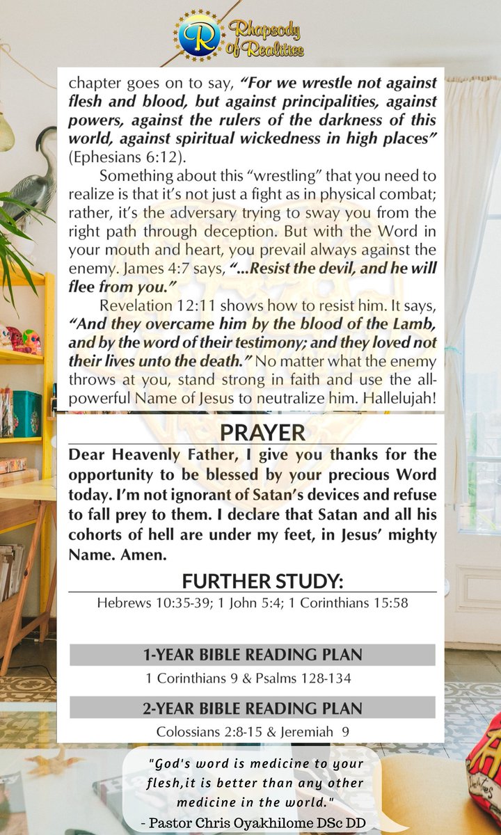 festobini's tweet photo. Give Your Day A Lift With Today's Rhapsody Of Realities Devotional By Pastor Chris Oyakhilome, PhD
#RhapsodyOfRealities
#StandingStrongInFaith
#PastorChris
#7000LanguagesStillCounting
#ReachOutWorldWithPastorChris https://t.co/4aKGYZ3wEr