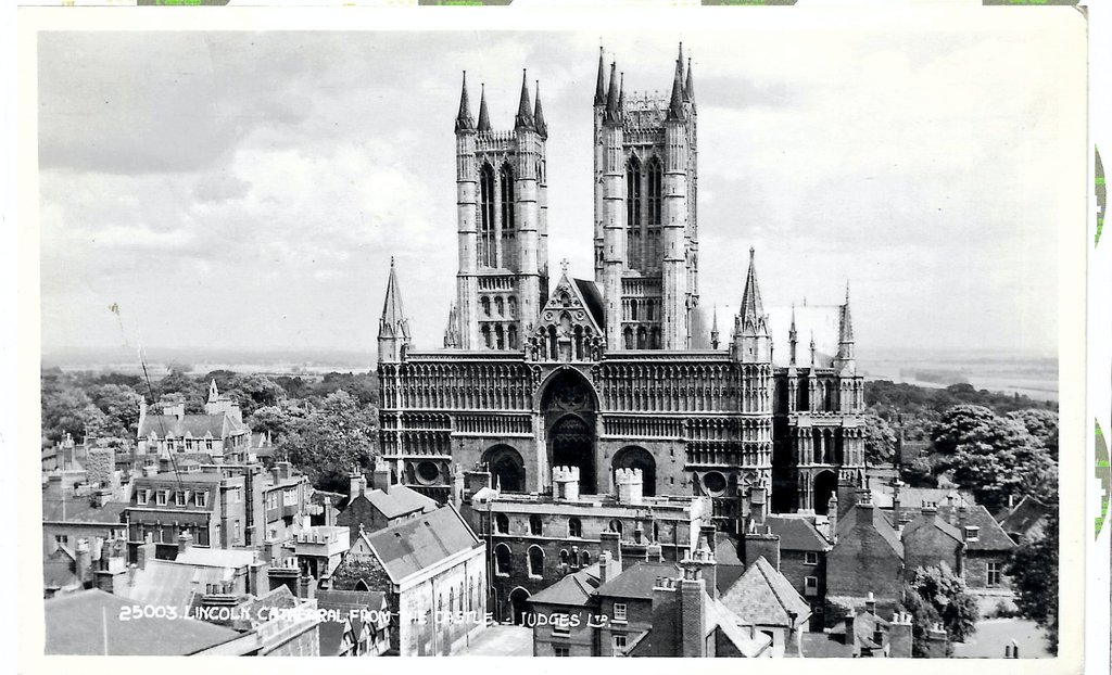 1920Hindsight's tweet photo. Another in our series of 'someone has made me write this' cards. This undated view of Lincpln Cathedral sent by Kevin. Who is having a nice time at camp. 
#1920Hindsight #Lincoln #LincolnCathedral #VintagePostcard https://t.co/T1DqoIixhL