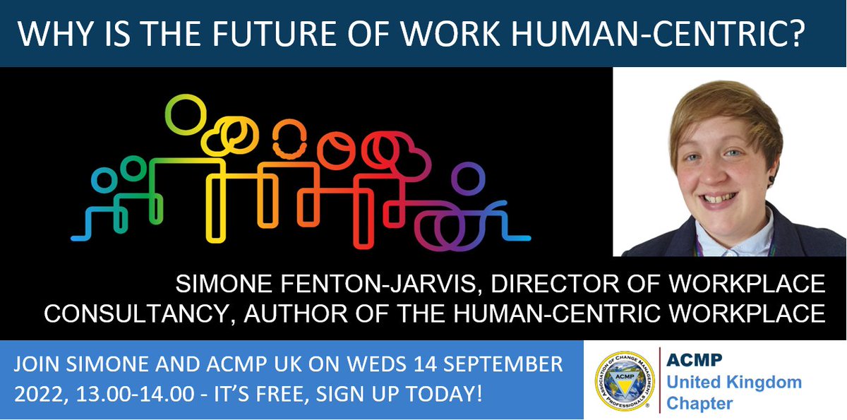 acmp_ukchapter's tweet photo. Join @ChiefWorkplace - Director of Workplace Consultancy, Author of The Human-Centric Workplace - to explore human-centric at work and helping our people, communities and planet thrive. 14/09/22, 1-2pm. Sign up today:
https://t.co/xuc18qBHeu
#acmp #acmpuk #workplace https://t.co/2OrniLZepJ