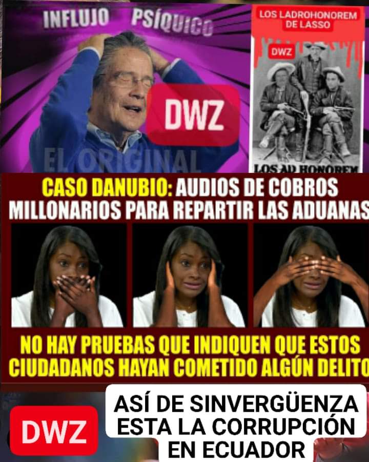 Y Lasso dizque no sabe nada, aqui si hay influjo psiquico el original, y la fiscal 10/20 ciega sorda y muda
<a href="/MashiRafael/">Rafael Correa</a> <a href="/DonaldWZUIGA1/">Donald W. ZUÑIGA</a> <a href="/panta_gonzalez/">#Progresista🇪🇨</a> <a href="/correa_manta/">Central: Econ. Rafael Correa Delgado. MANTA-MANABI</a> <a href="/wgomezr/">Walter Gómez R.</a> <a href="/ecuarauz/">Andrés Arauz</a>