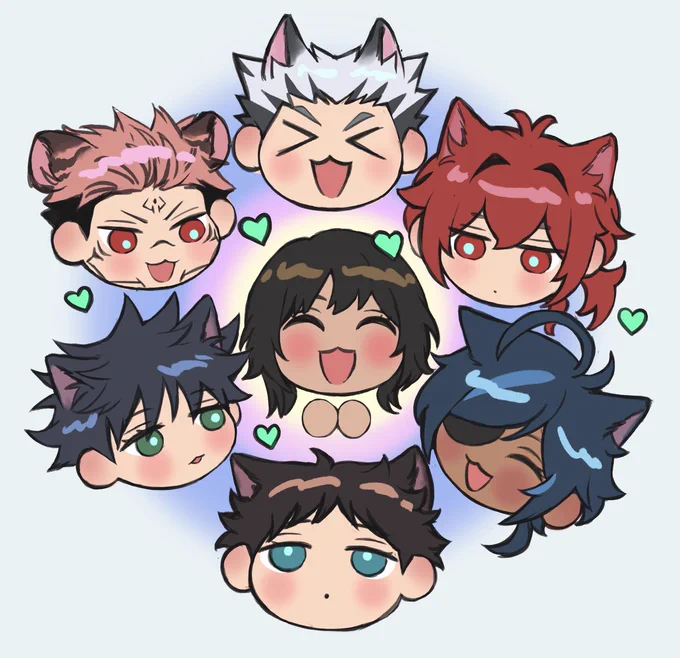 It's my birthday so I draw myself and my meow meows  