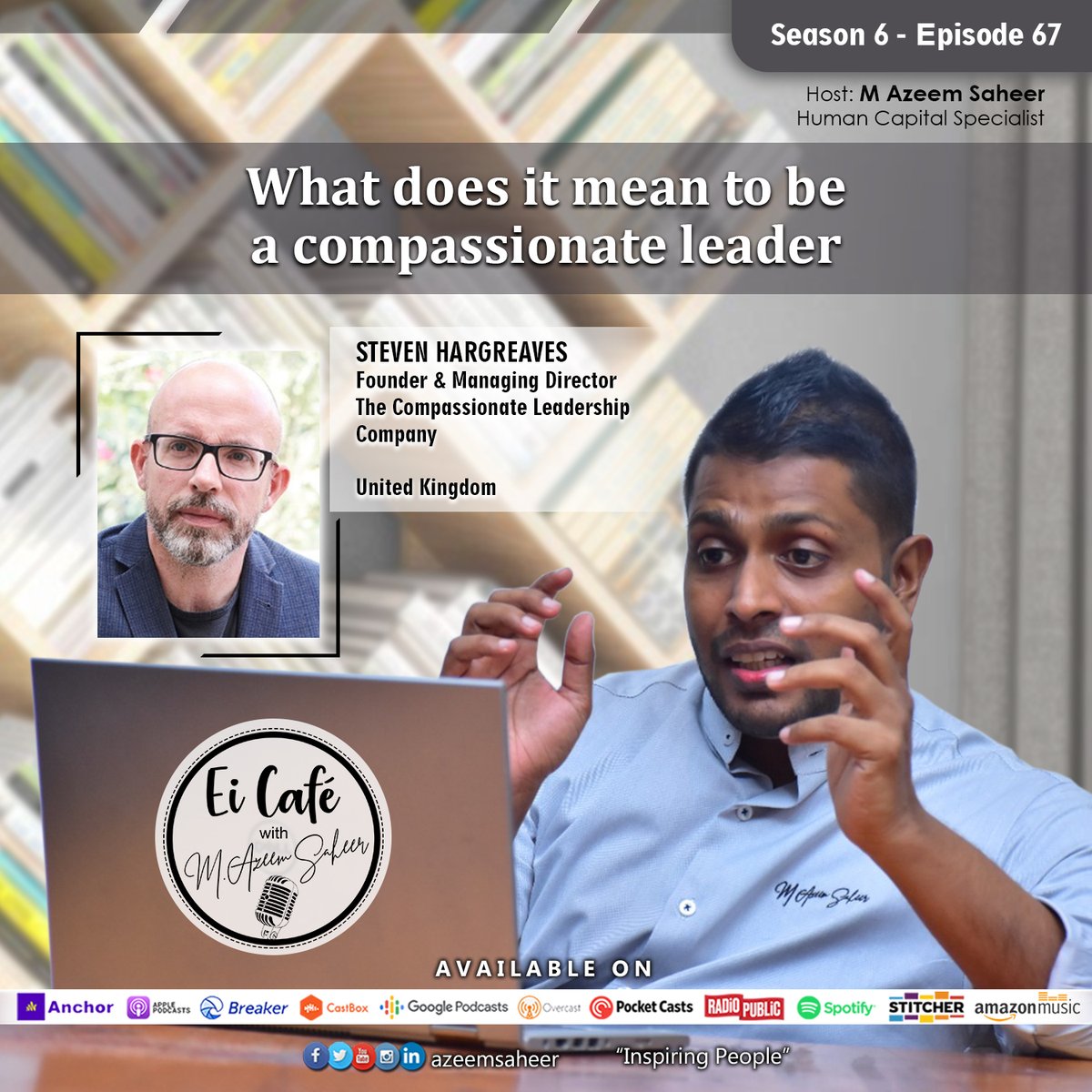 azeemsaheer's tweet photo. How do compassionate leaders behave? What does it mean to be a compassionate leader ? check in to cafe to listen to Steven Hargreaves
https://t.co/ybH1f7tYNF
#leadership #people #compassion #emotionalintelligence #emotionalculture #humanresources #podcast #mazeemsaheer https://t.co/ZR1IV8LAmj