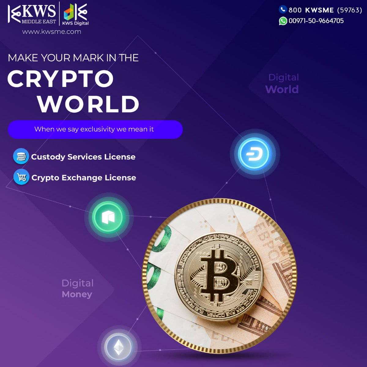 KWSMiddleEast's tweet photo. Make your mark in the crypto world, when we say exclusively we mean it.
-Custody service license
-Crypto Exchange License
For More Details:
🌐 https://t.co/BaEfKyBzr4
📞 800kwsme
➡ WhatsApp: 00971-50-9664705

#kwsmiddleeast #businesssetup #companyformation #businessconsultants https://t.co/EbCjdyamSh