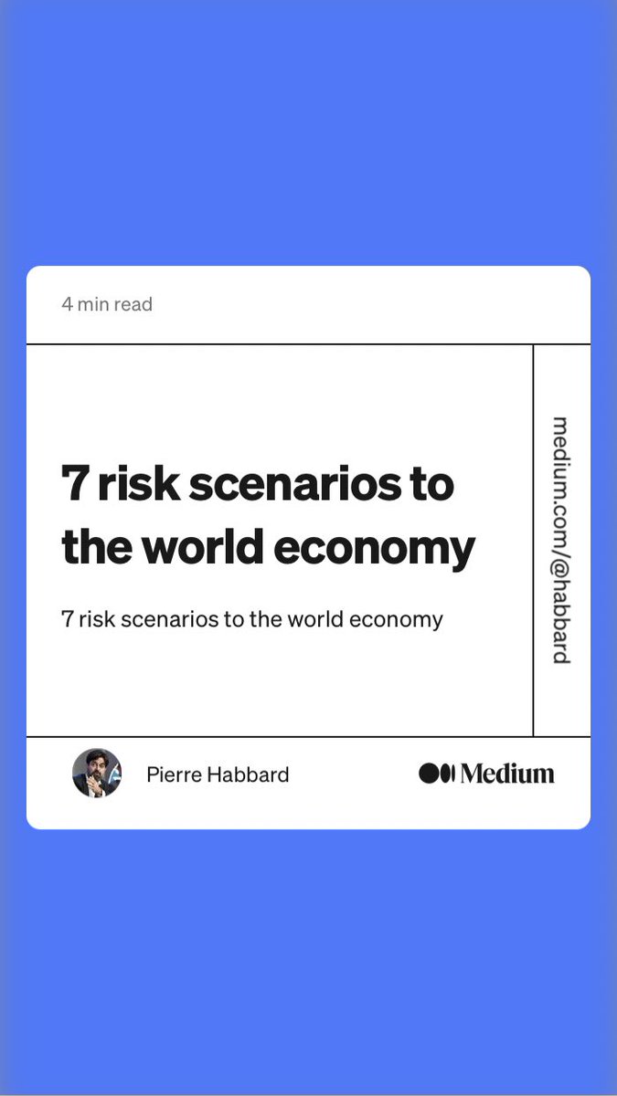 7 risk scenarios to the world economy - reviewing latest forecasts by the IMF, WB, OECD, WEF &amp; BIS
link.medium.com/3IuIvihoKsb