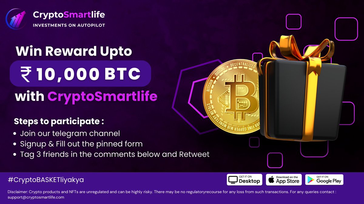 CryptoSmartlife's tweet photo. Win Rewards upto Rs 10,000 #Btc with #cryptosmartlife
โญ The Rules are Simple
โญ Join our #Telegram Channel
โญ Fill out the Pinned Form
โญ Tag 3 Friends in Comments & RT
#airdrop #giveaway #airdrop #crypto #bitcoin #cryptocurrency #bounty #airdropalert #giveaway #freetoken #ETH https://t.co/YeZ6vx0b6j