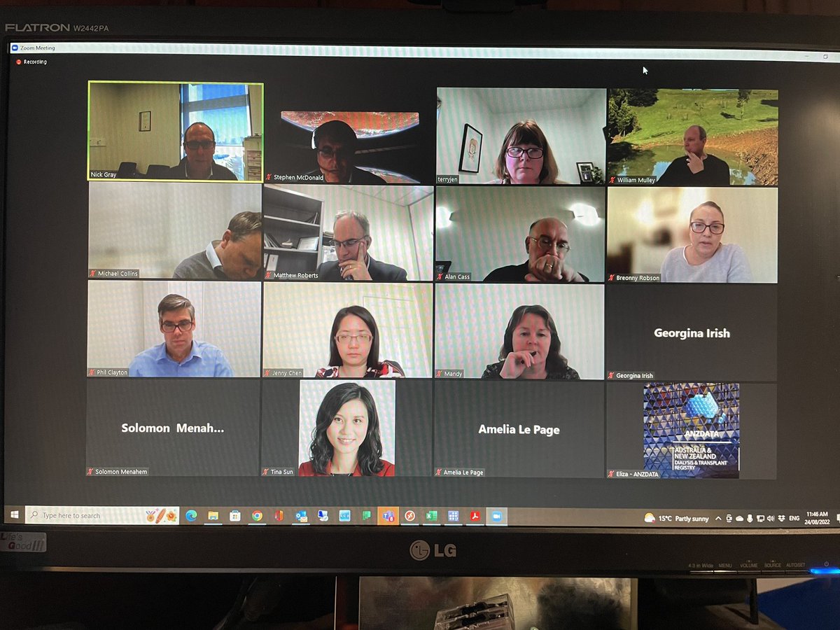 ANZDATARegistry's tweet photo. @ANZDATARegistry Advisory Committee meeting today. Thanks to Prof Alan Cass for his leadership, stepping down as A/Prof Nick Gray takes the reins for the next 3 years. Congratulations to Dr Sradha Kotwal, announced as Deputy Chair &amp; Chair-elect! https://t.co/DCkxgOqCKU