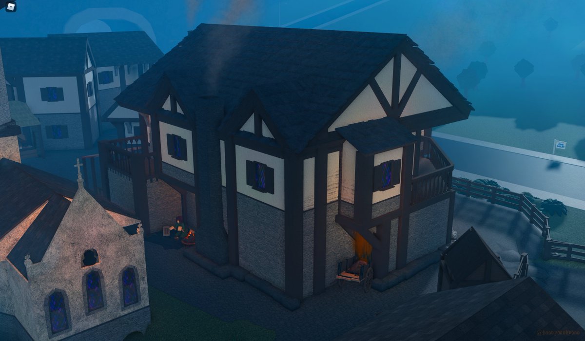 hoovydoobydoo's tweet photo. And that concludes today's thread on my medieval town. Thanks for dropping by! Note: credits for decals, hacks and misc ideas are in the Laughing Bard thread. #bloxburg #welcometobloxburg #medievalbuild #lookiokassummershell https://t.co/k0IWPpt4E8