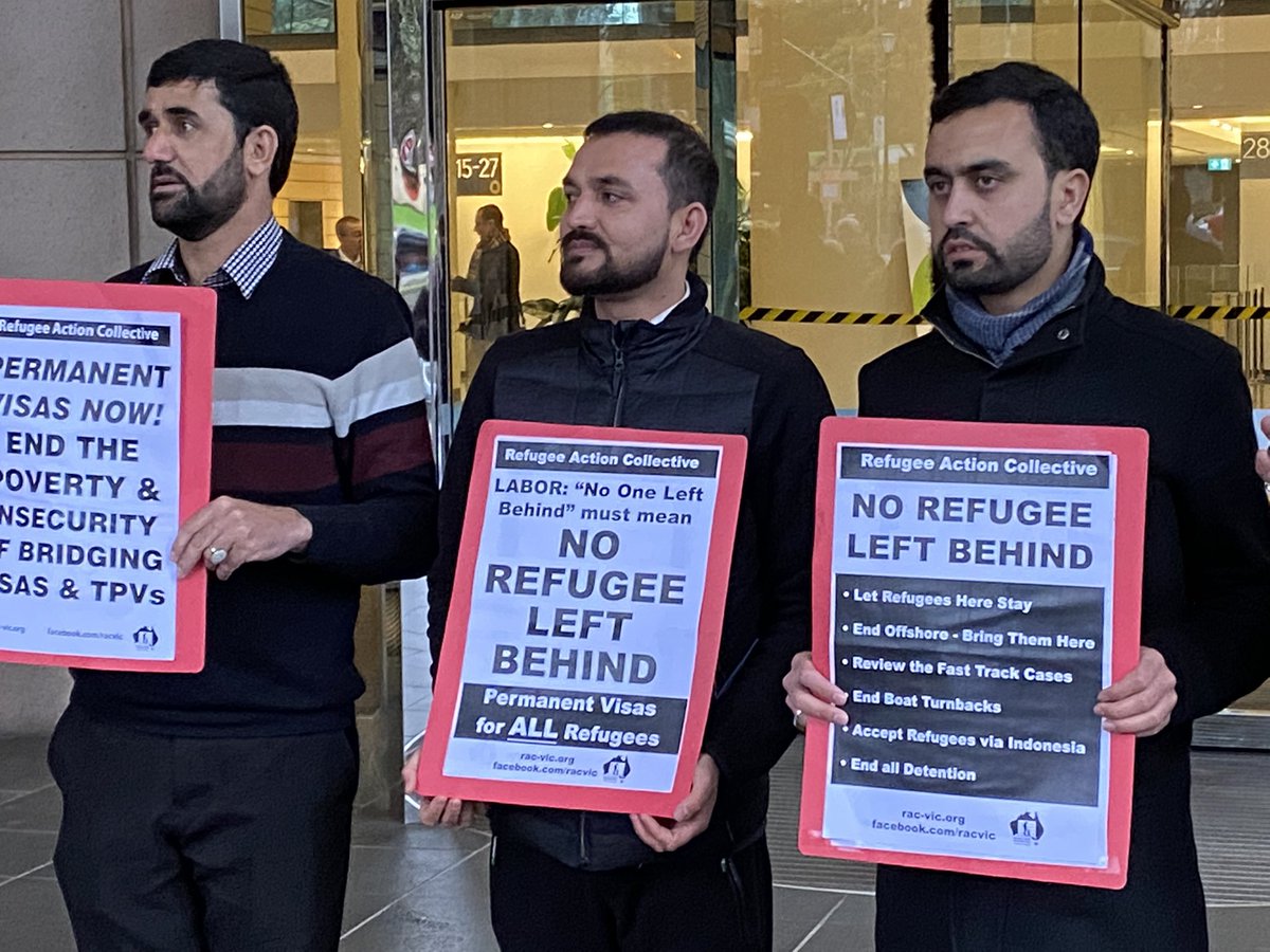 racvictoria's tweet photo. Let them stay — permanent visas for all refugees. 

That’s the message outside the Immigration Department in Melbourne today. https://t.co/YLvW0Ymwqg