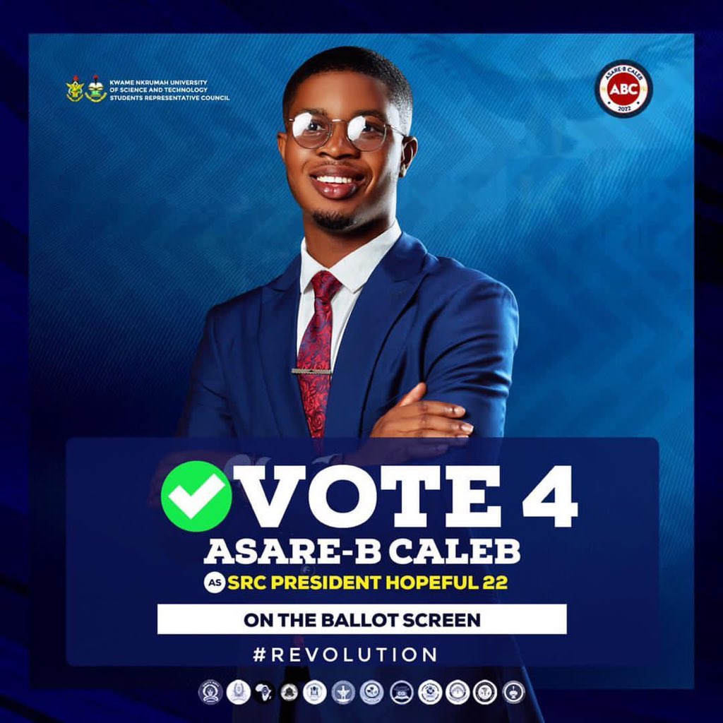 AbranteYaw's tweet photo. To all ma KNUST guys remember to Vote for Ma boy ABC✅ as SRC President🔥@KNUSTGH https://t.co/8TZX8aMQvT