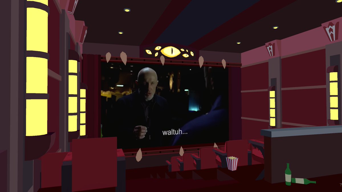DarkHart7334's tweet photo. oh damn forgot to post up pics of the finished theater,here for people who havent had a chance to ckeck it out or cant.#HasbinHotel #HelluvaBoss #VRC #Bar #Hellbound #Original #DarkHart7334 #Impcity https://t.co/IJDbyy55oS
