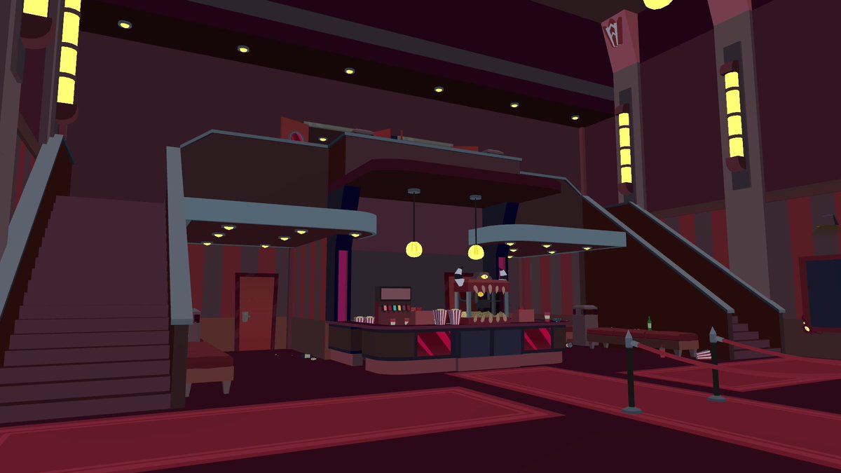 DarkHart7334's tweet photo. oh damn forgot to post up pics of the finished theater,here for people who havent had a chance to ckeck it out or cant.#HasbinHotel #HelluvaBoss #VRC #Bar #Hellbound #Original #DarkHart7334 #Impcity https://t.co/IJDbyy55oS