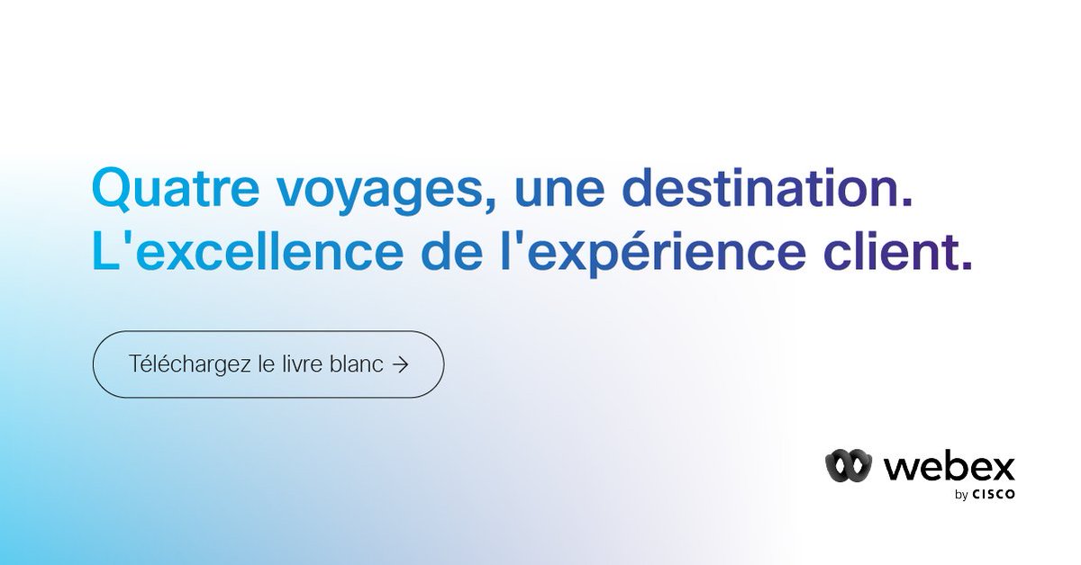 Passez au cloud ☁️

Téléchargez notre dernier livre blanc pour découvrir comment quatre organisations ont tiré parti de Webex Contact Center pour offrir des expériences client exceptionnelles : cs.co/6013zvdX7