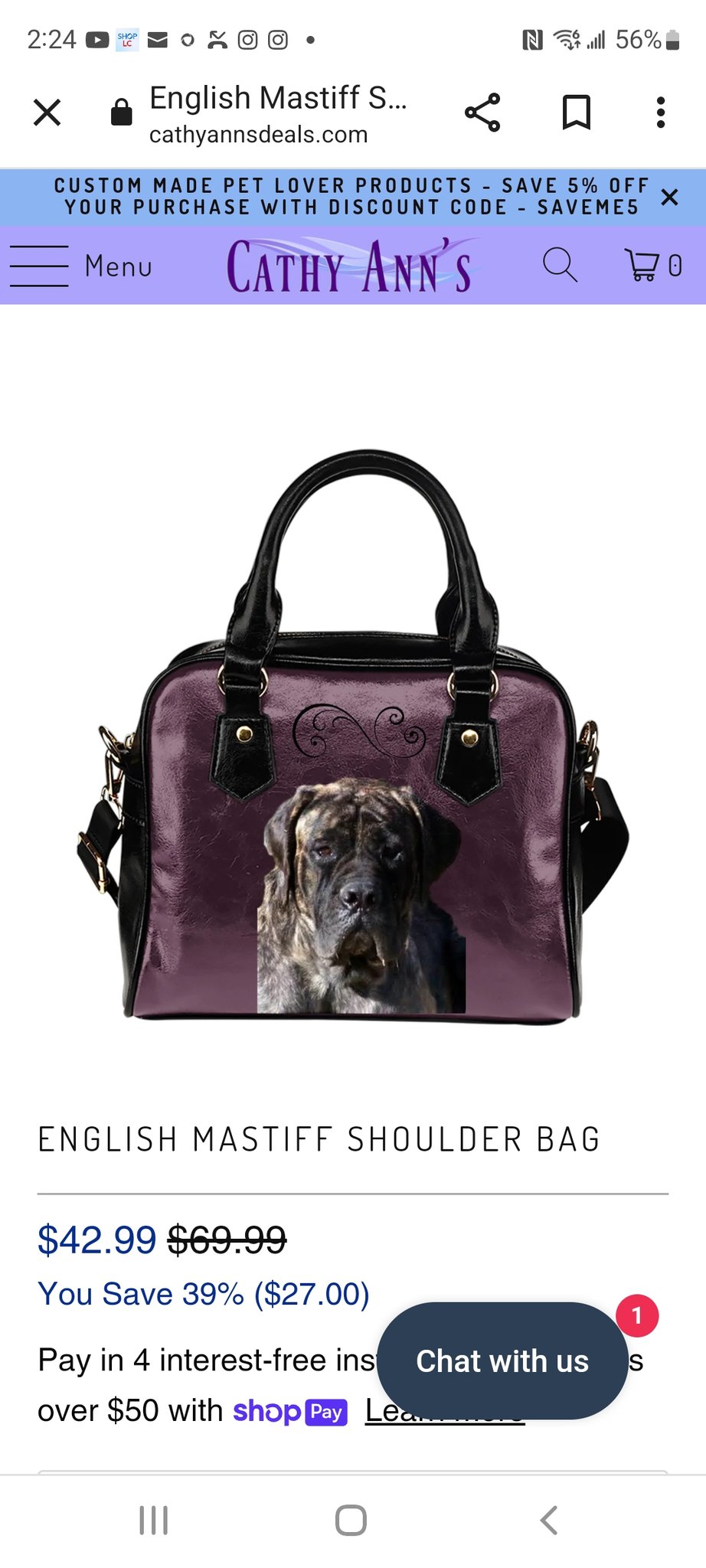 English Mastiff Shoulder Bag English Mastiff Shoulder Bag