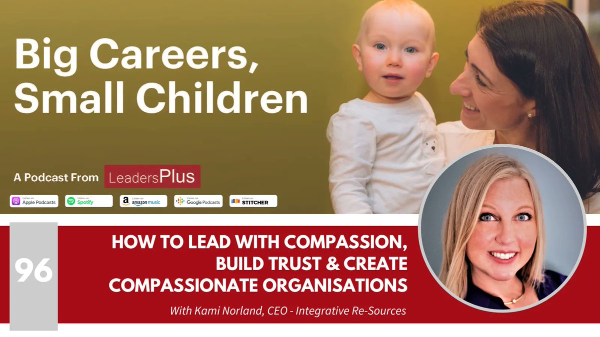 Leaders_Plus's tweet photo. 🎧 What does it mean to be a compassionate leader and how can it benefit organisations?

In this episode of Big Careers, Small Children, Kami Norland shares how it’s not only possible but essential to create compassionate organisations.

🎙 Listen now https://t.co/SBdr13kxKb https://t.co/MnYC3S7NQf