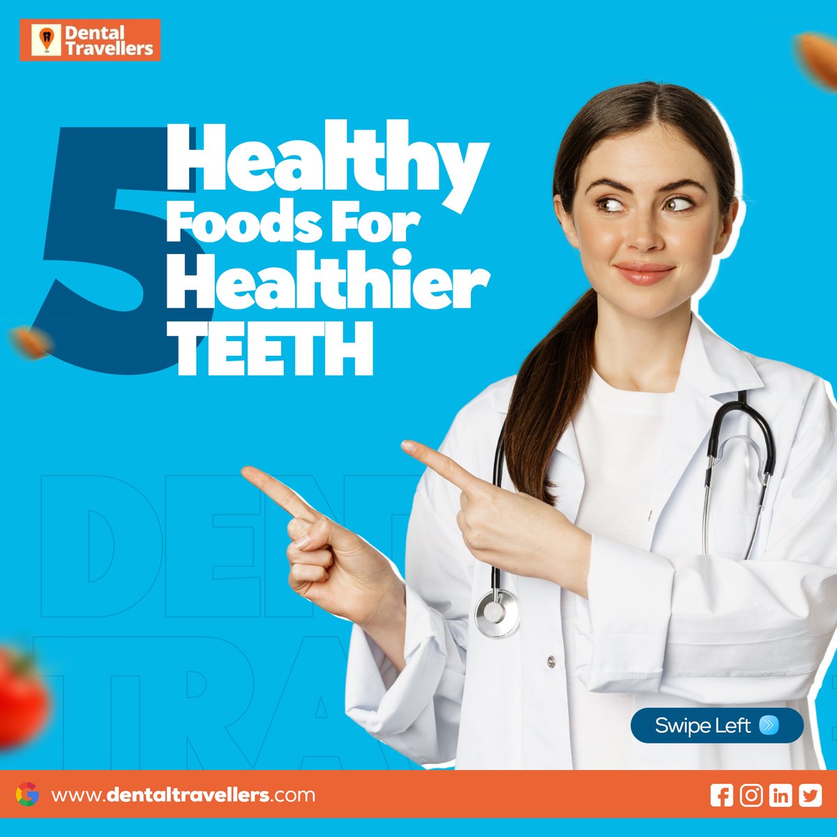 DentalTraveler's tweet photo. Here Are 5 Foods That Makes Your Teeth Healthier.
1) Fat-Free Milk
2) Almonds
3) Tomatoes
4) Fortified Soy Milk
5) Broccoli
Do like and Comment if you found our post useful.
#healthyteeth #foodforteeth #dentaltravellers #dentalhealth #dentistry #TheRingsOfPower #NDTV #Dentist https://t.co/nCbu4TEHHS