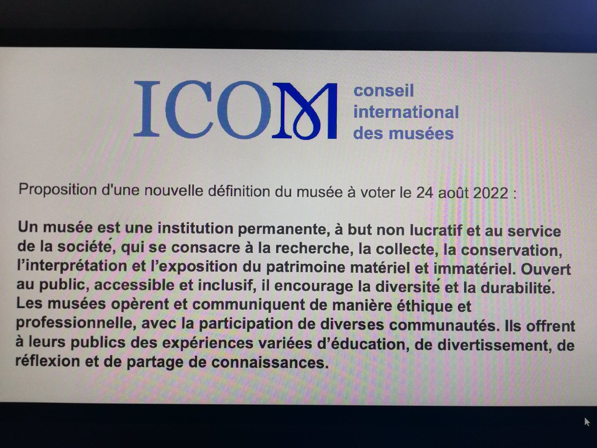 #ICOMPrague2022
C'est le grand jour de la conférence générale de l'#ICOM avec le vote de la nouvelle #définition des #musées... Ou pas !! Le suspens est entier !