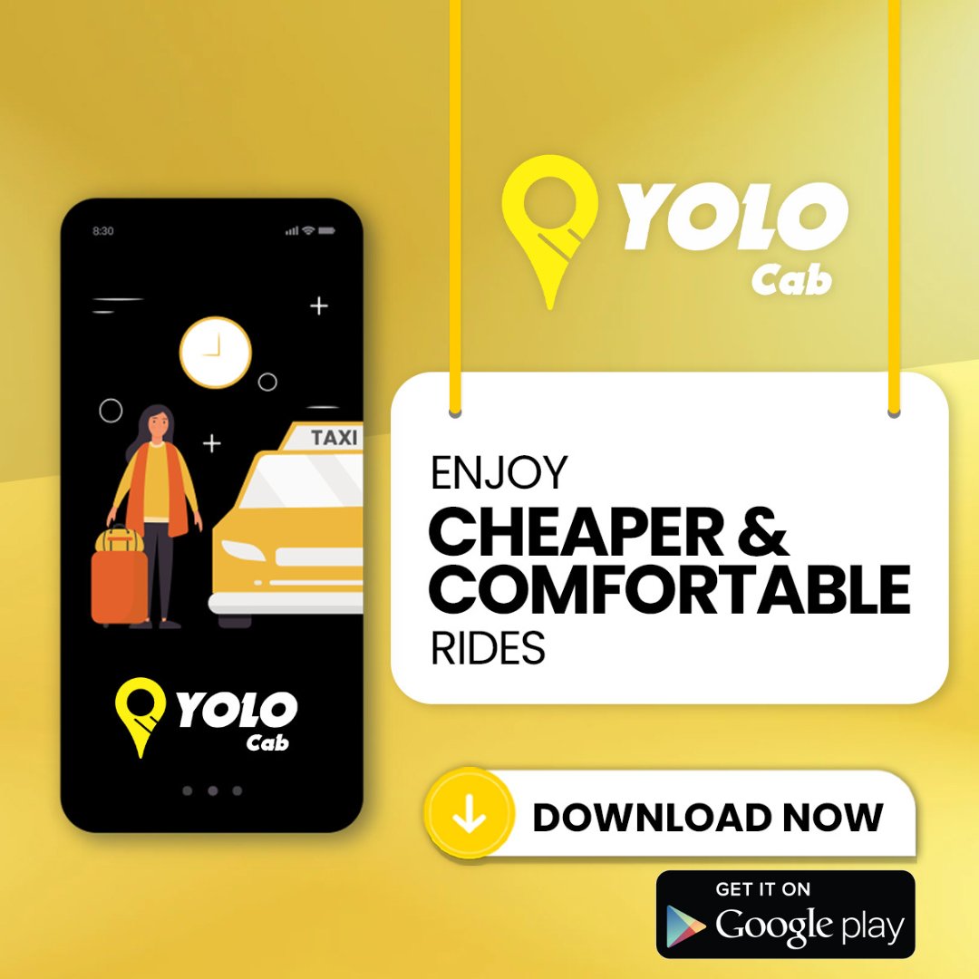 YOLOcab_'s tweet photo. Yolo Cab brings you the most affordable and reliable cab booking services from Delhi to Gurugram and in between everywhere. Book Your Cab Now🚕🚕...

Download Now- https://t.co/kH08inAzoJ

#YOLOyourself #rideforless #yolocab #cabs #delhi #gurugram #gurgaon #Gurgaon #yolocab https://t.co/4GhWhAk6vq