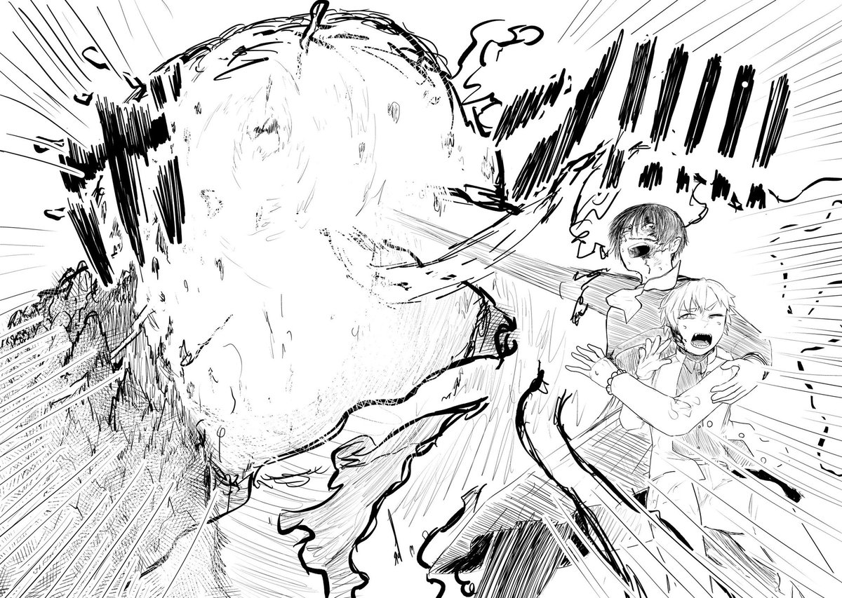 山を吹っ飛ばす
見開きなんだけどなんか迫力が出ないのよね。うーん。 https://t.co/fBArhftHxE