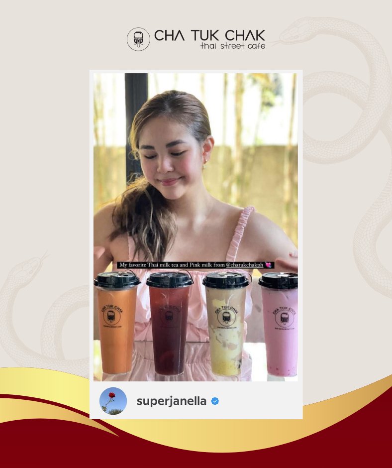 Valentina’s Kryptonite! 💎

"My favorite Thai milk tea and PINK MILK from Cha Tuk Chak"

Sending good luck to Janella Salvador as she plays #Valentina on #DarnaTheTVSeries. 🐍

#PinkMilkWednesday #Darna