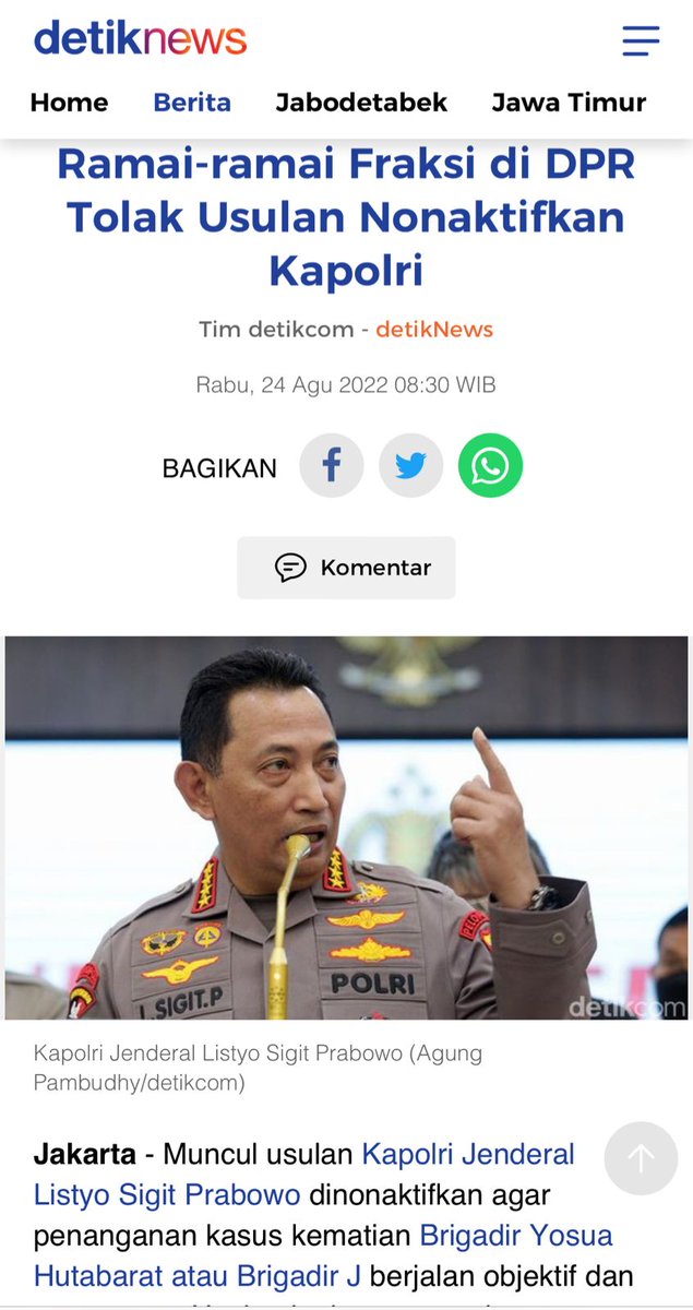 Destaa80957322's tweet photo. Gaiss kini sudah ramai fraksi ya di DPR untuk tolak usulan nonaktifkan Kapolri nih. #TimsusSolid
Kepercayaan Luar Biasa https://t.co/1NVpJnhsM8