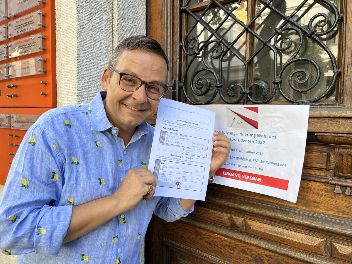 GeraldGrosz's tweet image. Im ganzen Trubel der letzten 14 Tage doch glatt vergessen, mich selbst zu unterstützen! 😜 So, meine Lieben, wir sind im Finale! Auf gehts, in die Hofburg! MAKE AUSTRIA GROSZ AGAIN 🇦🇹🇦🇹🇦🇹