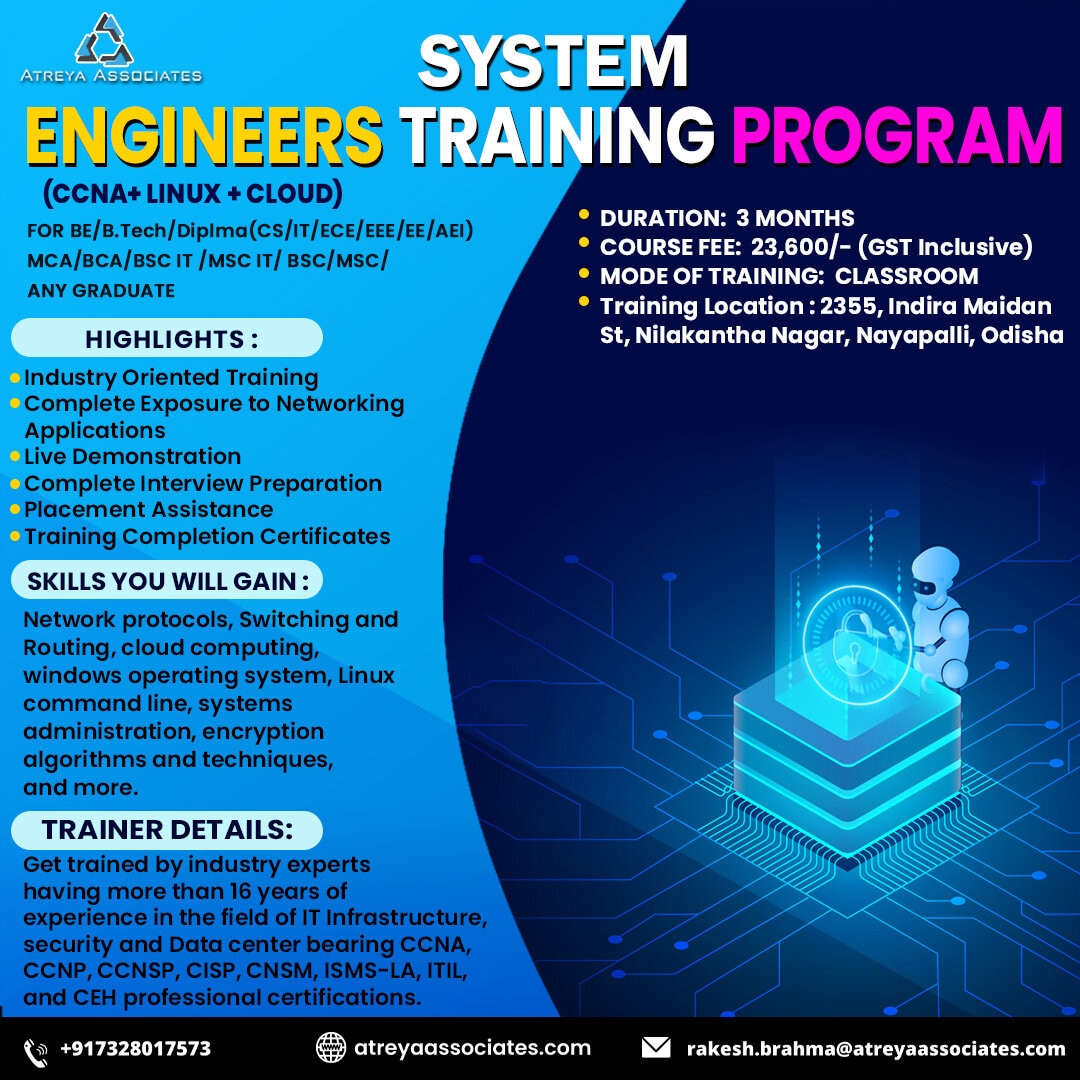 atreyaone's tweet photo. Build A Globally Acclaimed Career in the IT Sector! Join our System Engineers Training Program to completely transform your career. Registration Link: https://t.co/tqmDAoUwuT
#AtreyaAssociates #SystemEngineers #TrainingProgram https://t.co/69mnE9fh6p