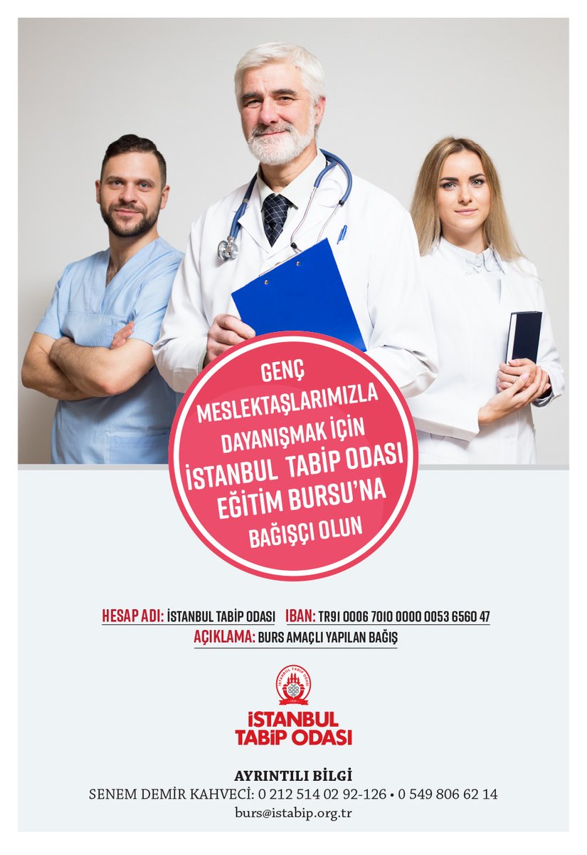 Genç meslektaşlarımızla dayanışmak için İstanbul Tabip Odası Eğitim Bursu'na destekçi olun.
 
istabip.org.tr/burs/bagisci

istabip.org.tr/burs/

istabip.org.tr/burs/ogrenci