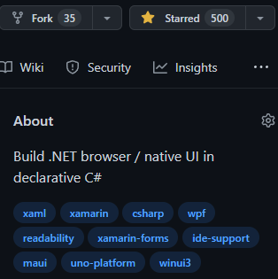 vincenth_net's tweet image. 🙂500⭐️for #CSharpForMarkup 🎉 
Thank you all! More goodness is coming