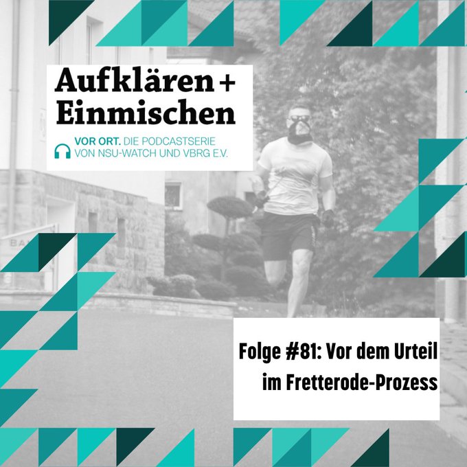 Vor mehr als 4 (!) Jahren wurden zwei Journalisten von Neonazis in #Fretterode schwer verletzt.
Morgen (!) beginnen am LG Mühlhausen die Plädoyers. Hört den Betroffenen zu! 
Im📻#29 mit Nebenkläger Martin Maier, Anwalt Sven Adam <a href="/nsuwatch/">NSU Watch</a> <a href="/ezra_online/">ezra</a>. 
verband-brg.de/folge-29-vor-o…