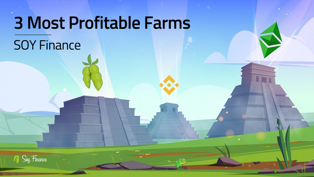 3 most profitable farms today on #EthereumClassic blockchain🚀

🥇 $BUSDT-$ETC 83% APR
🥈 $SOY-$BUSDT 82% APR
🥉 $SOY-$BNB 73% APR

ℹ️ #Yieldfarming's APR is indicative and may vary

🌱 Trade&amp;Farm on: app.soy.finance

🦥 Join our #DeFi Community:
t.me/Soy_Finance