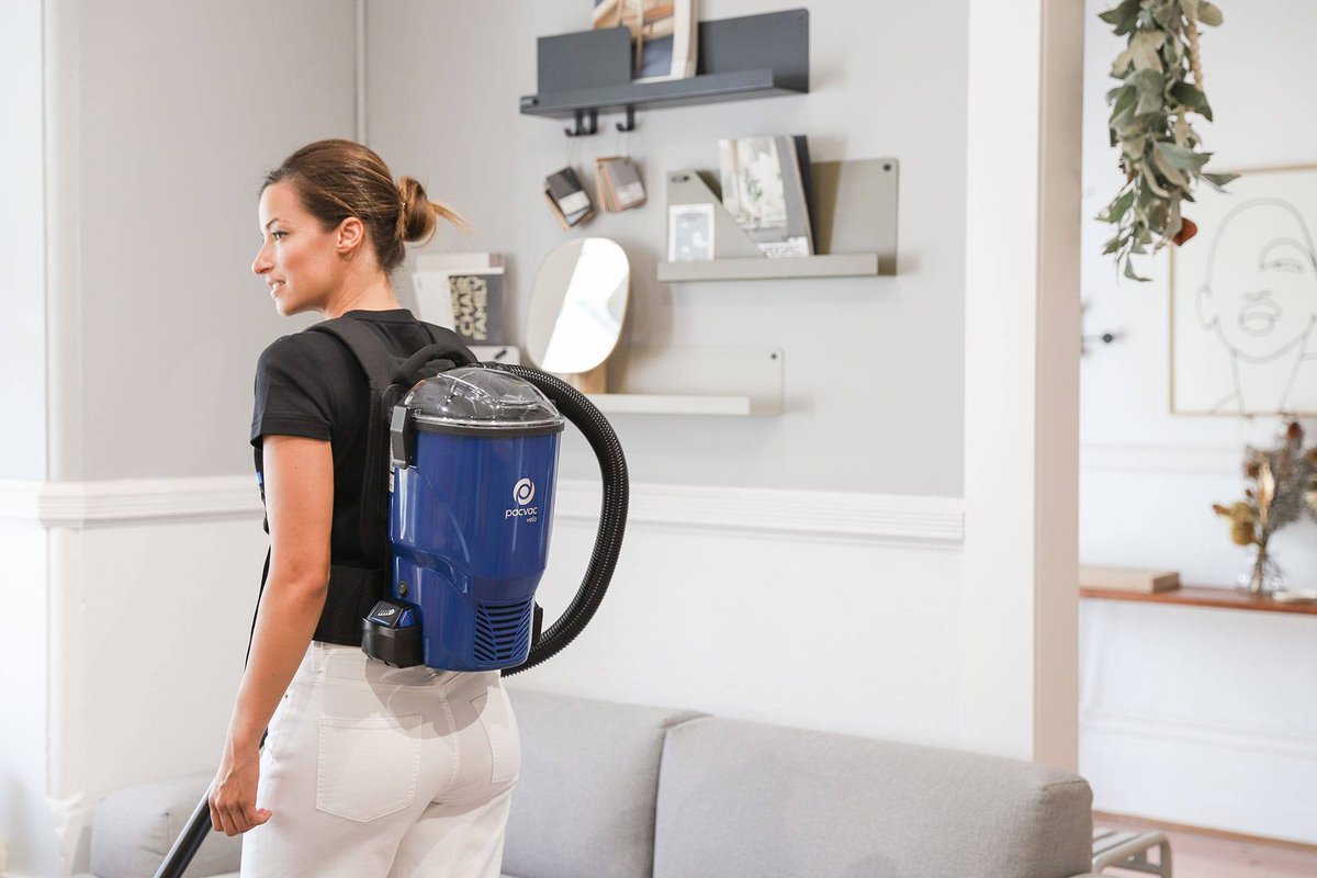 Below is our amazing exhibitor <a href="/wearepacvac/">Pacvac</a> showcasing their comfortable backpack vacuum machines.⁠ ⁠

The Velo comes with a harness featuring cooling channels to increase airflow and ventilation while you clean. ❄️

You can pay them a visit at The Cleaning Show London 2023!