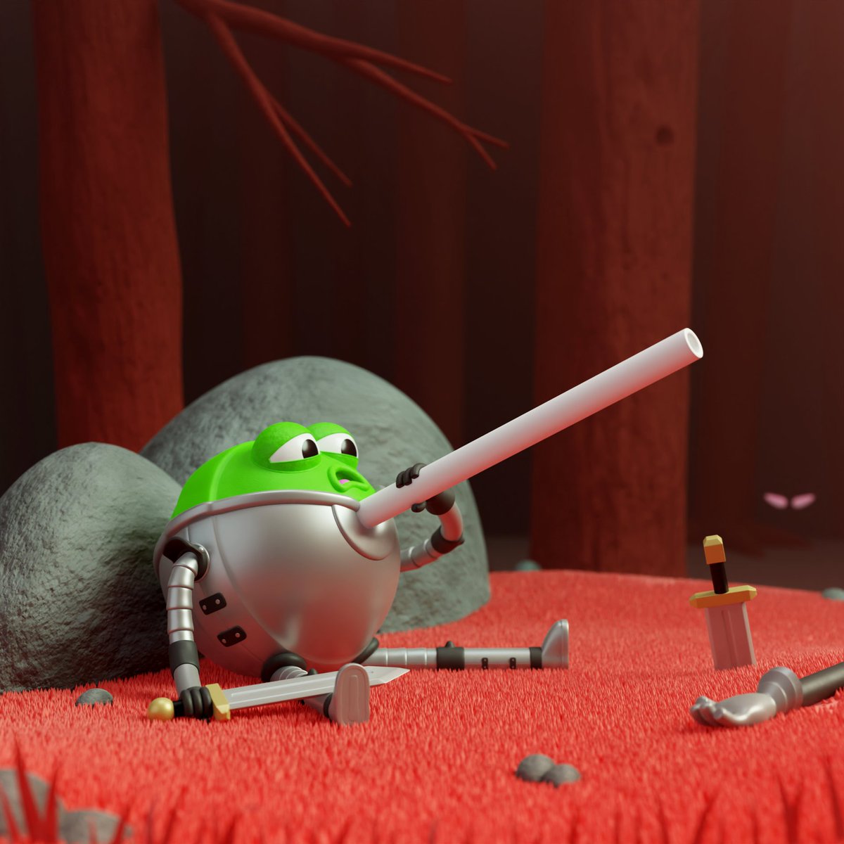 PlasticHelm's tweet photo. Lollipop Knight🍭
#3D #Blender3d #blendercommunity #lollipop    #characterart #characterdesign  #illustrationartists #blenderrender #Illustrations #art #knight #digitalart  #3dart #3dmodeling #blender #DigitalArtist #warrior https://t.co/KHN5ORp16M