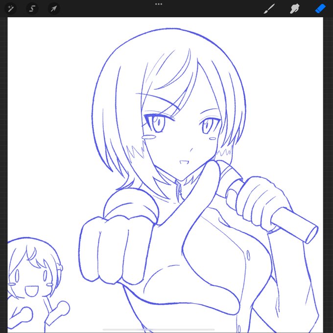 ラフ。

流石に石田大尉は実在する人がモデルなんで、いつものケベス心はかなり抑えた。

風呂入ったら線画にしよう。 https://t.co/bJcWUJ0z97 